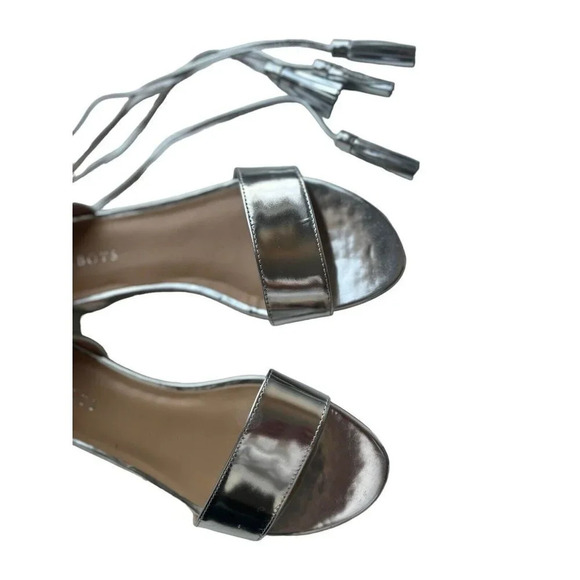 Talbots Keri Tasseled Ankle-Strap Sandals - Mirror Metallic Size 8 Women’s - Picture 5 of 14